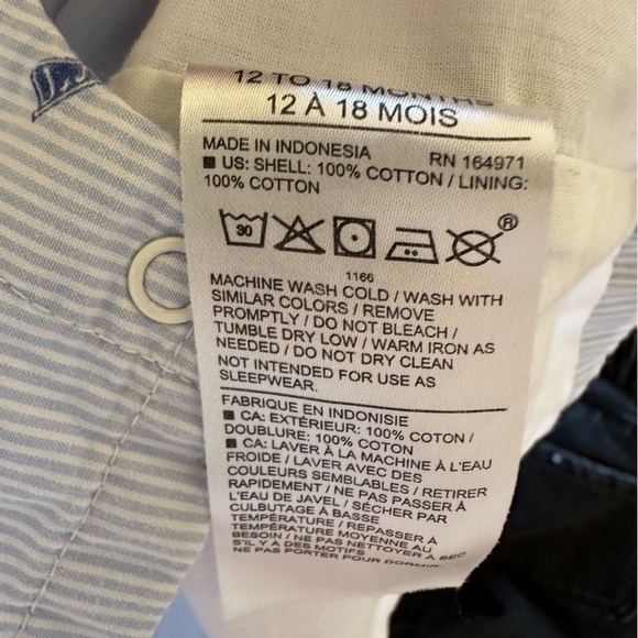 Janie and Jack Baby Boy Light Blue Pin Striped Romper - 12-18 months - Picture 5 of 5